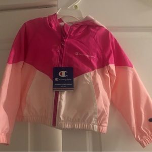 Champion pink hooded wind breaker size 4